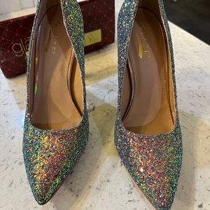 Glaze - Multi Colored Glitter Heels. Stunning.